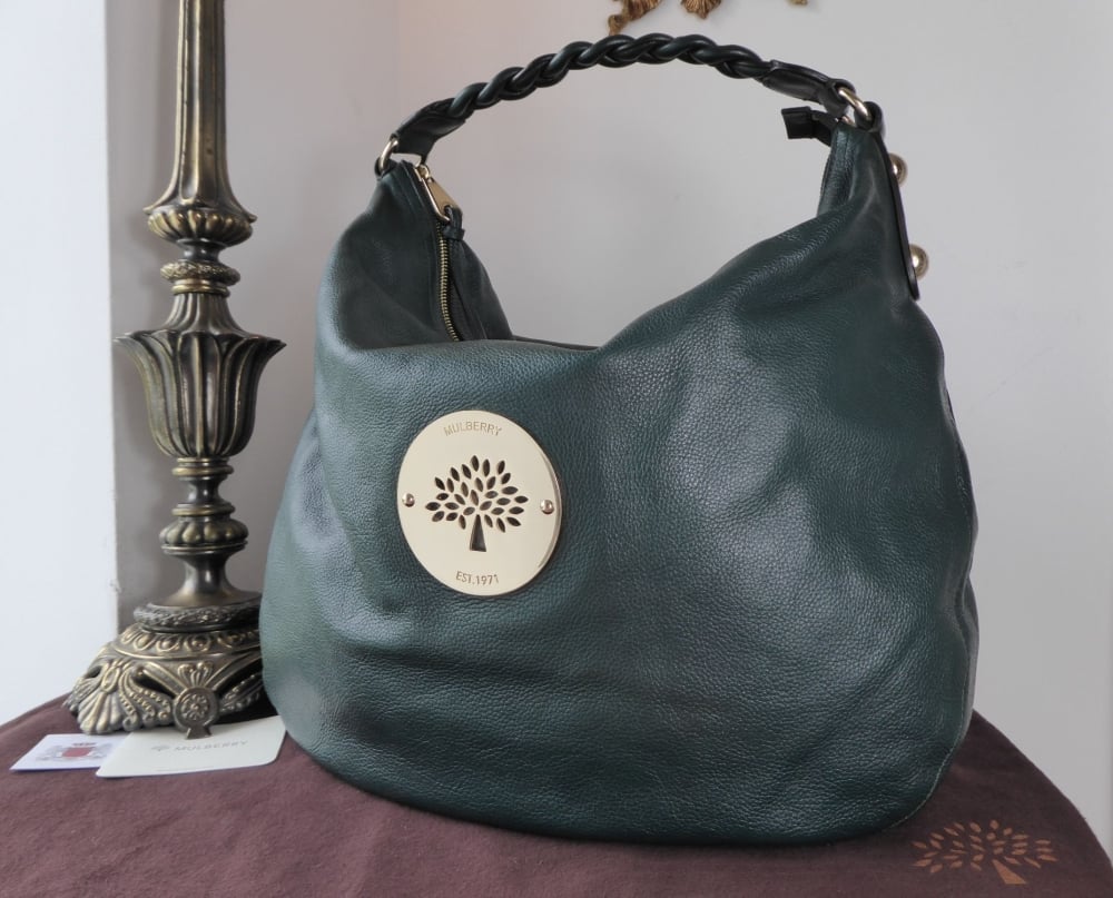 Mulberry Large Daria Hobo in Pheasant Green Soft Spongy Leather 