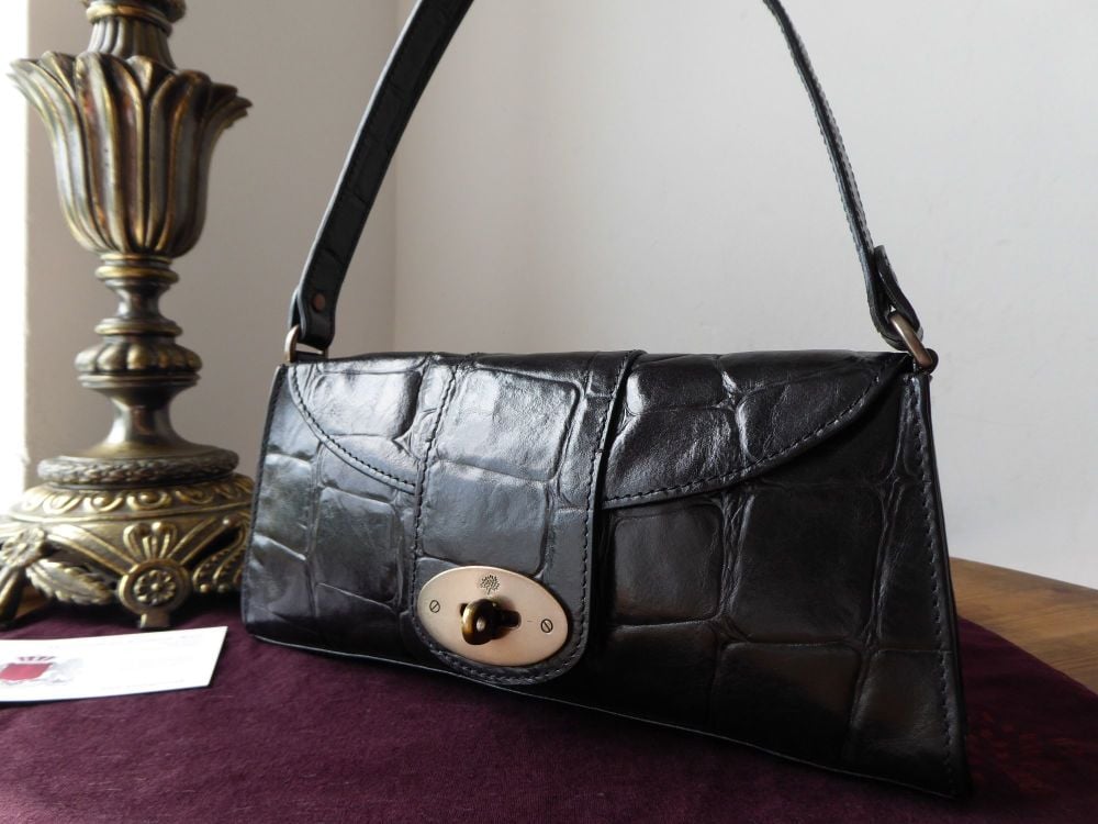 Mulberry Vintage Zinia in Black Congo Leather with Bronze Hardware