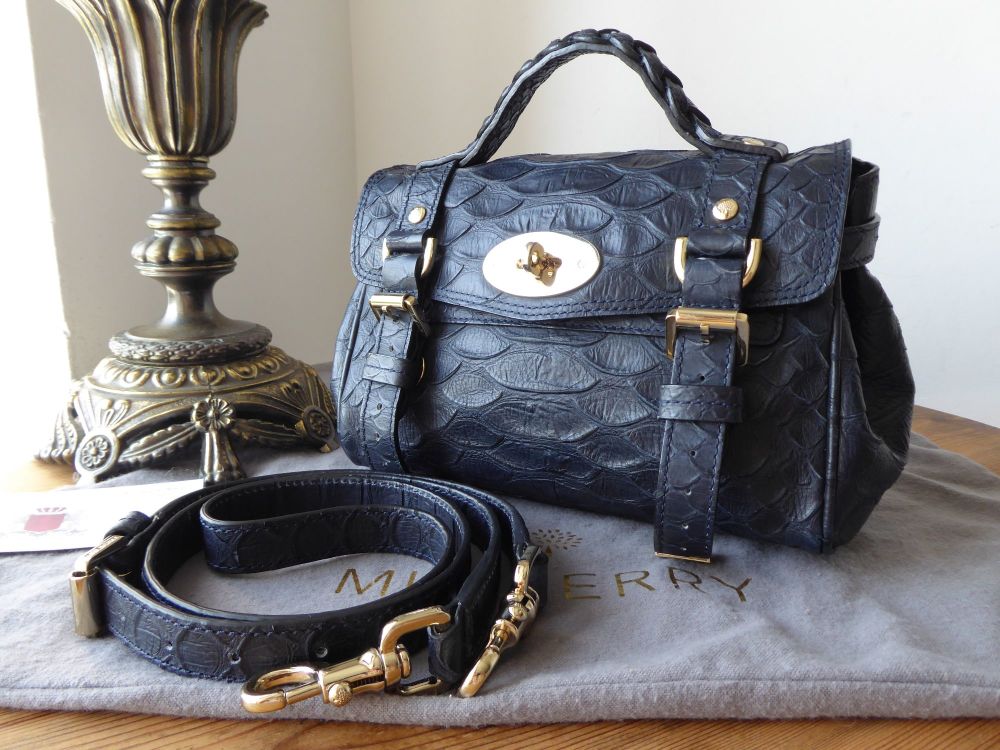 Mulberry Mini Alexa in Nightshade Large Silky Snake Printed Leather - SOLD
