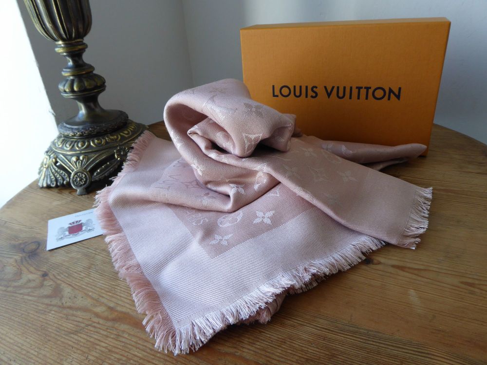 Louis Vuitton Monogram Shawl in Natural Silk Wool Mix - SOLD