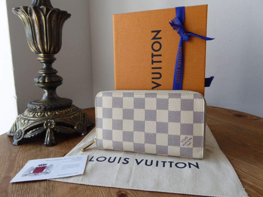 Louis Vuitton Zippy Medium Sized Continental Purse in Damier Azur
