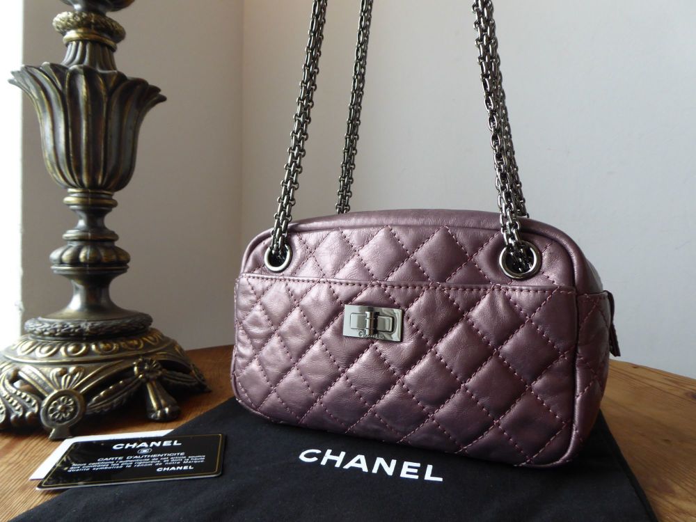 Chanel Small Reissue Camera Bag in Metallic Rose Fonce Aged Calfskin with  Shiny Silver Bijoux Chain - SOLD