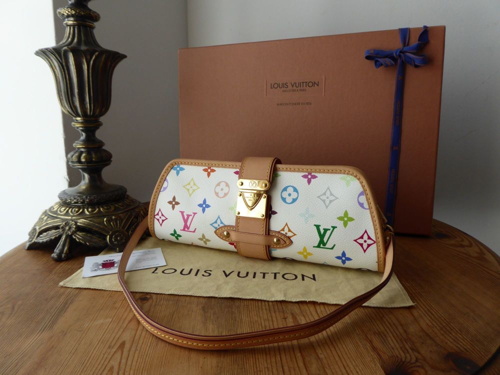 AUTHENTIC Louis Vuitton Shirley Clutch White Multicolor PREOWNED (WBA9 –  Jj's Closet, LLC