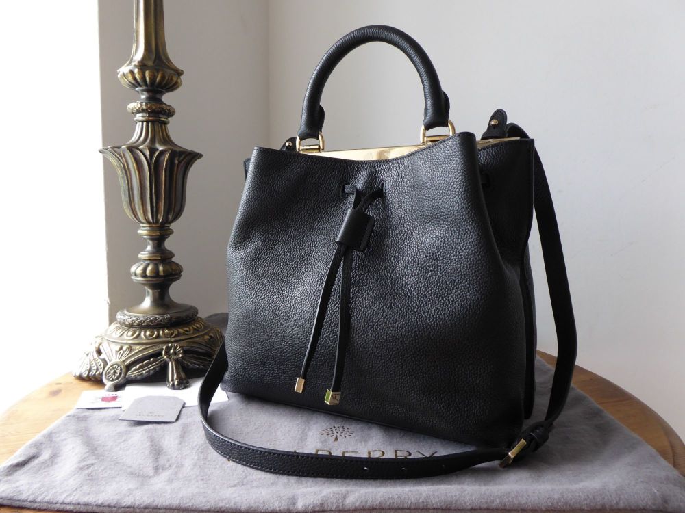 Mulberry Small Kensington Drawstring Satchel in Black Small Classic ...