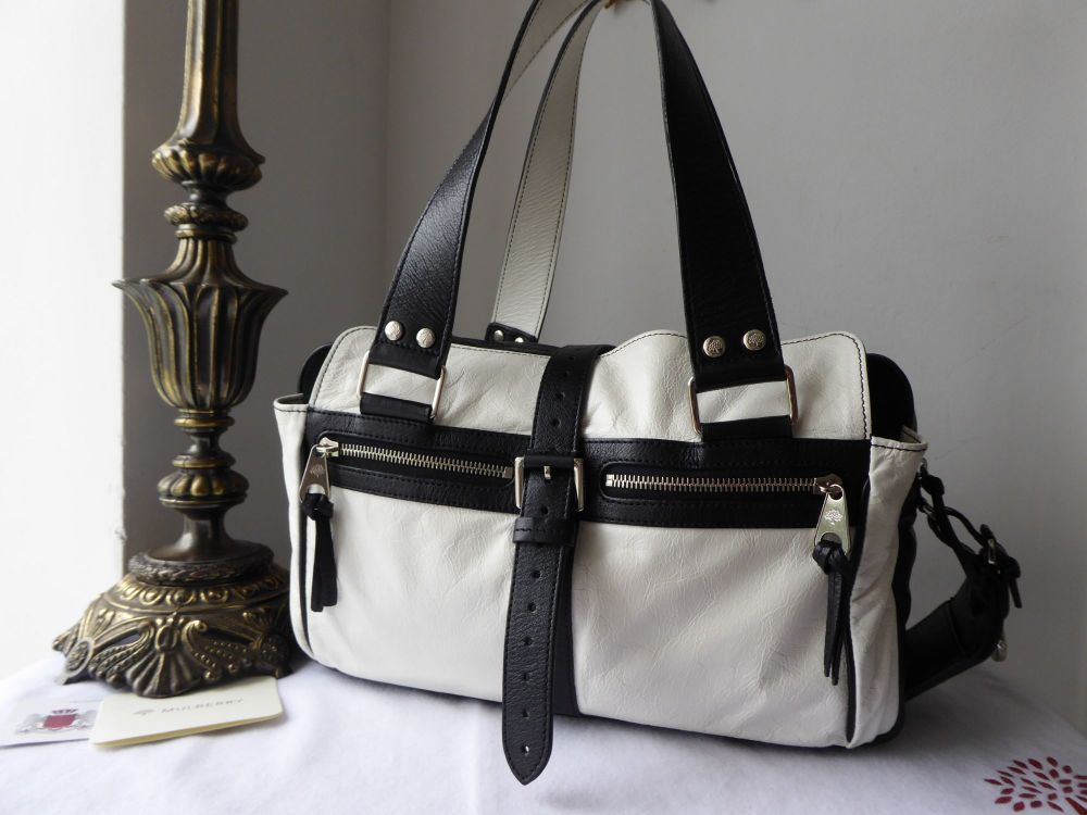 Mulberry Medium Mabel in Monochrome Grainy Leather 