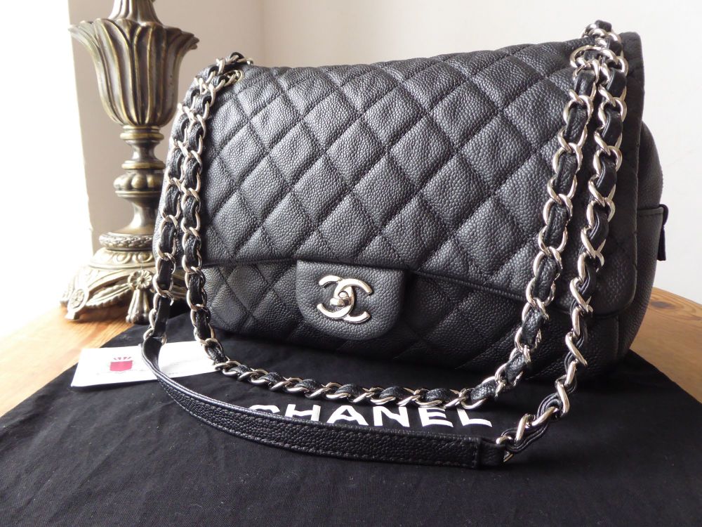 Chanel Casual Journey Jumbo Easy Flap Bag in Matte Black Caviar - SOLD