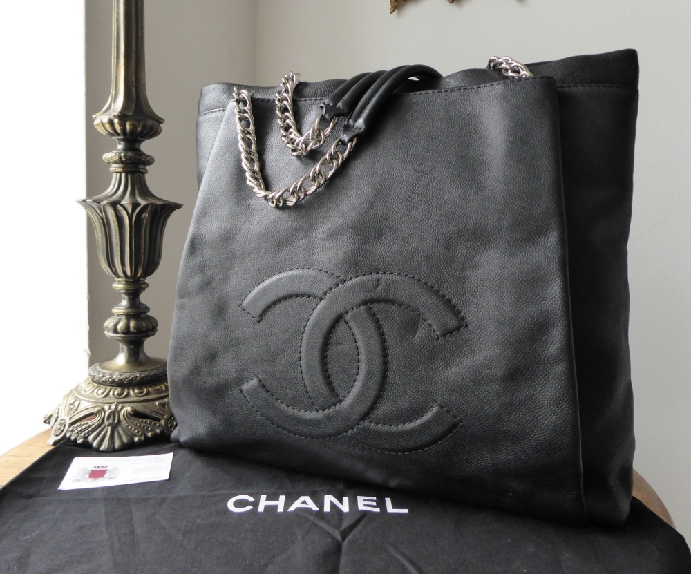 Chanel Large Timeless Tote in Matte Black Caviar with Silver Hardware ...