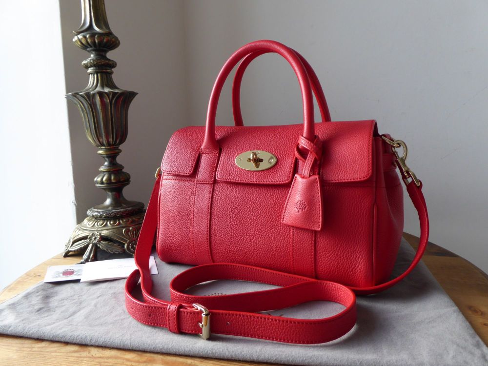 Mulberry Classic Small Bayswater Satchel in Hibiscus Small Classic Grain - SOLD