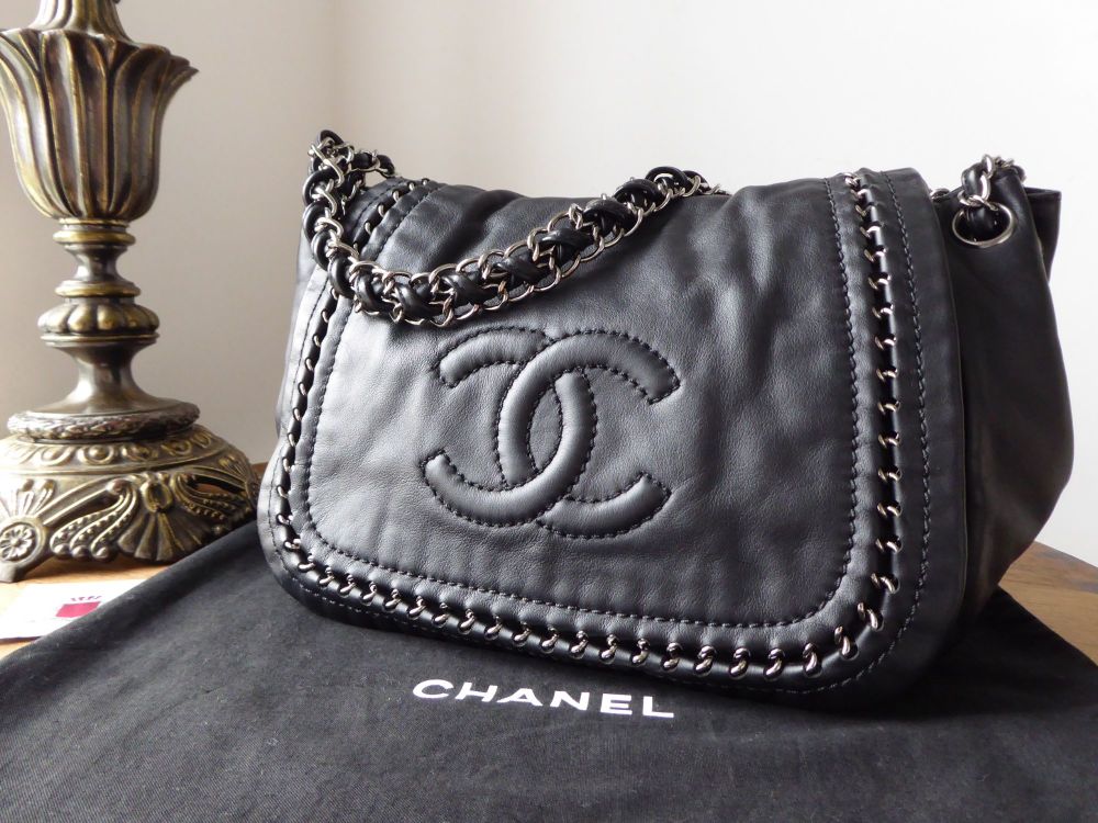 Chanel Luxe Ligne Flap Hobo in Smooth Black Lamb Nappa - SOLD