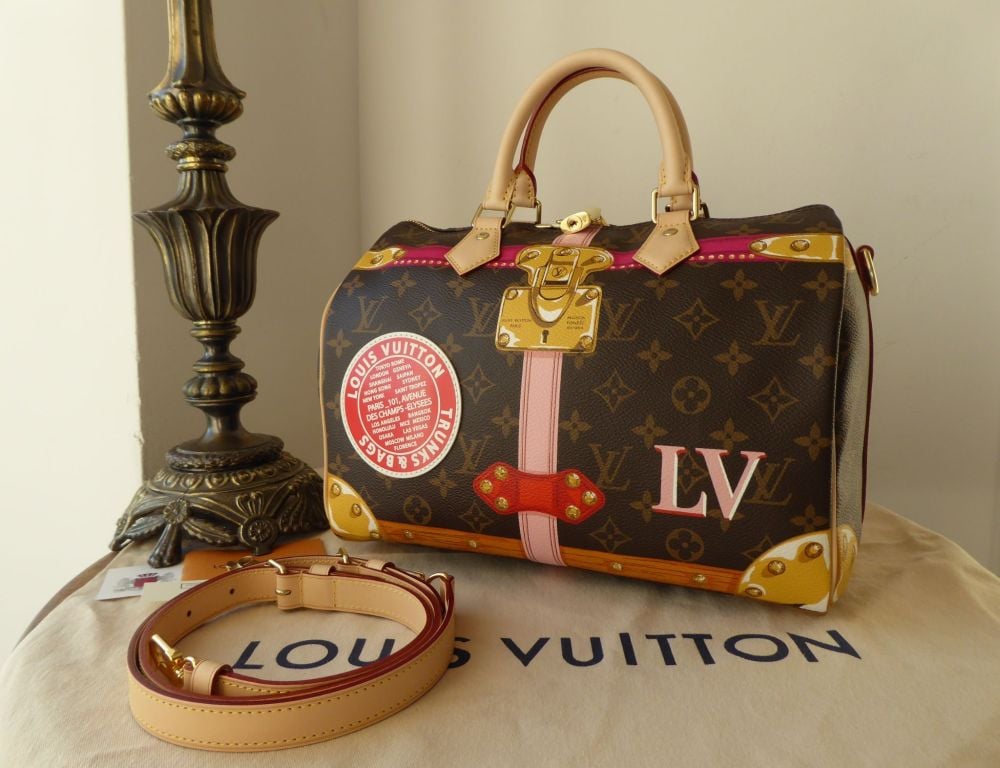 Louis Vuitton Summer Trunks Speedy Bandoulière 30 Damier Azur Canvas Limited  Edition