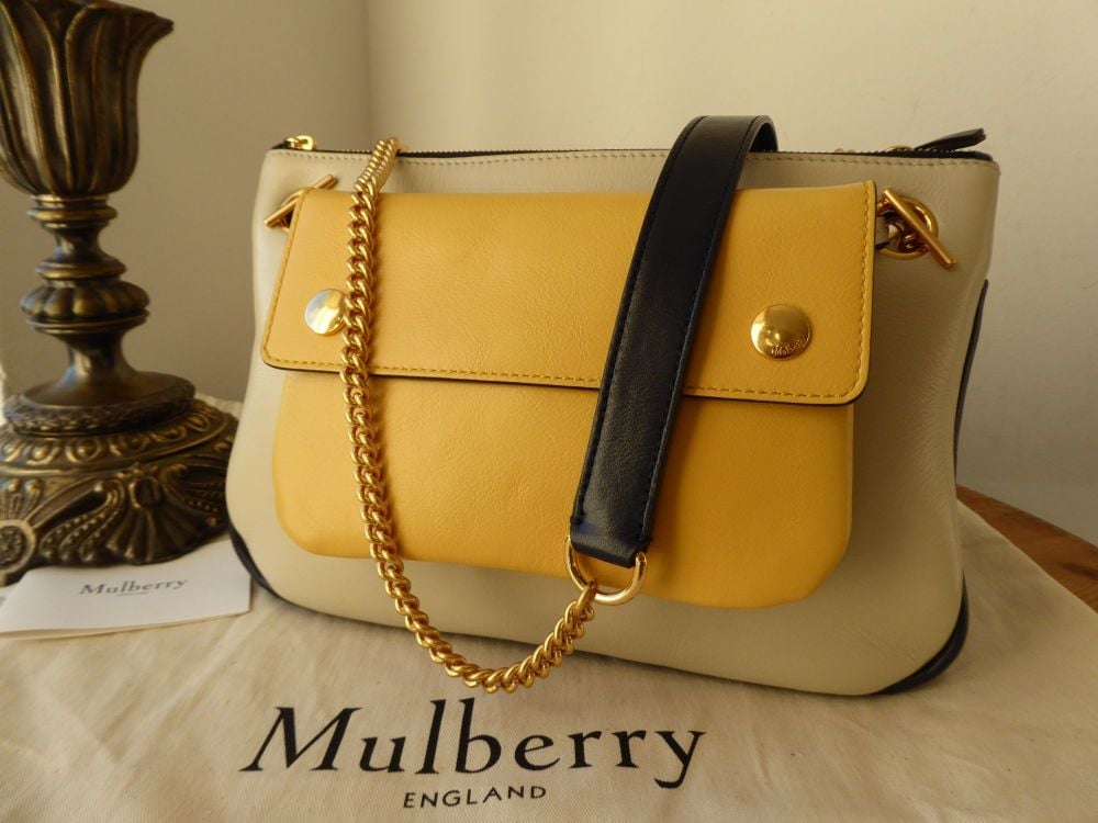 Mulberry Winsley in Multicolour in Chalk and Midnight with Sunflower Pouch 