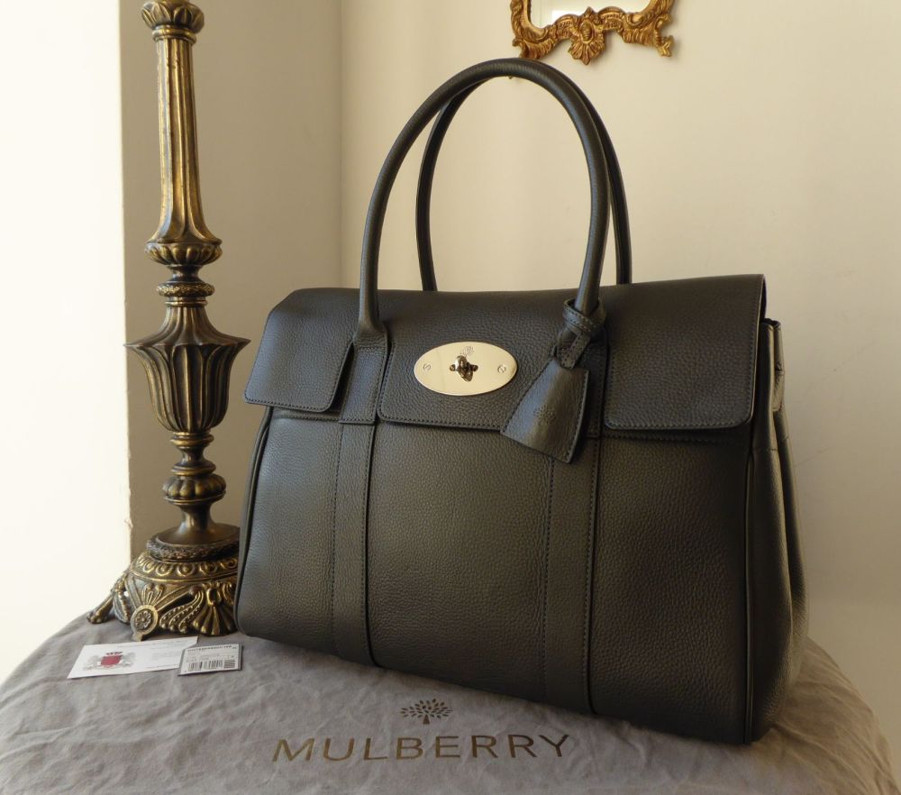 Mulberry Classic Heritage Bayswater in Graphite Grey Pebbled Leather