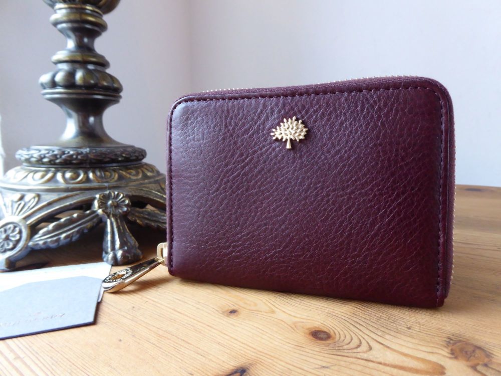 Mulberry Tree Small Zip Around Purse in Oxblood Coloured Vegetable Tanned Leather - SOLD