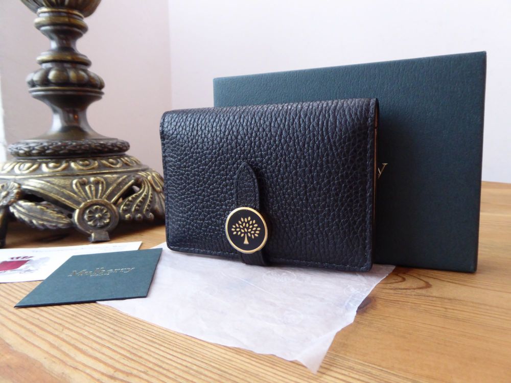 Mulberry Tree Card Wallet in Black Small Classic Grain - SOLD