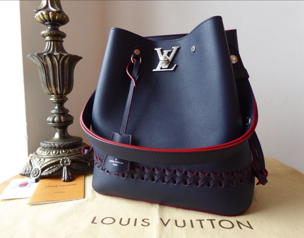 Louis Vuitton Lockme Bucket Bag in Marine Rouge Calfskin - As New*