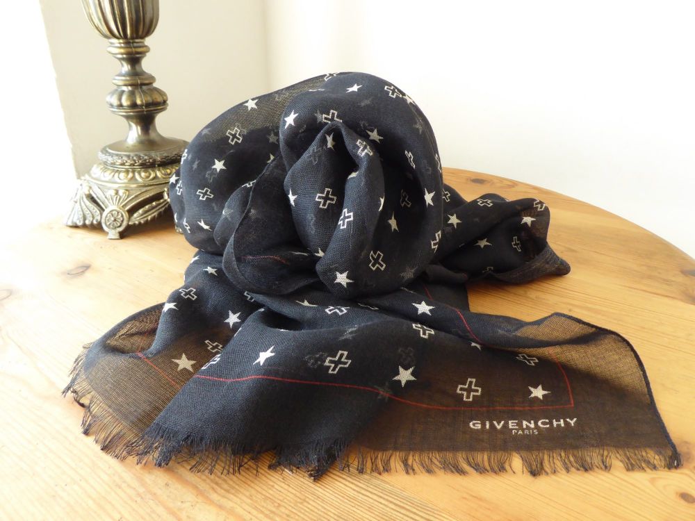 Givenchy Star Crossed Rectangular Scarf in Cashmere Silk Mix - SOLD