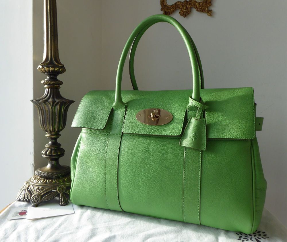 Mulberry Classic Heritage Bayswater in Grass Green Glossy Goat Leather - SOLD
