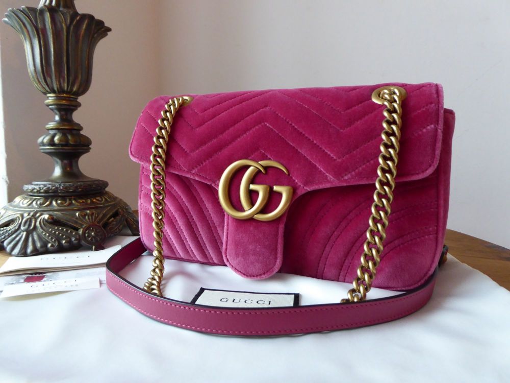 pink gucci velvet bag