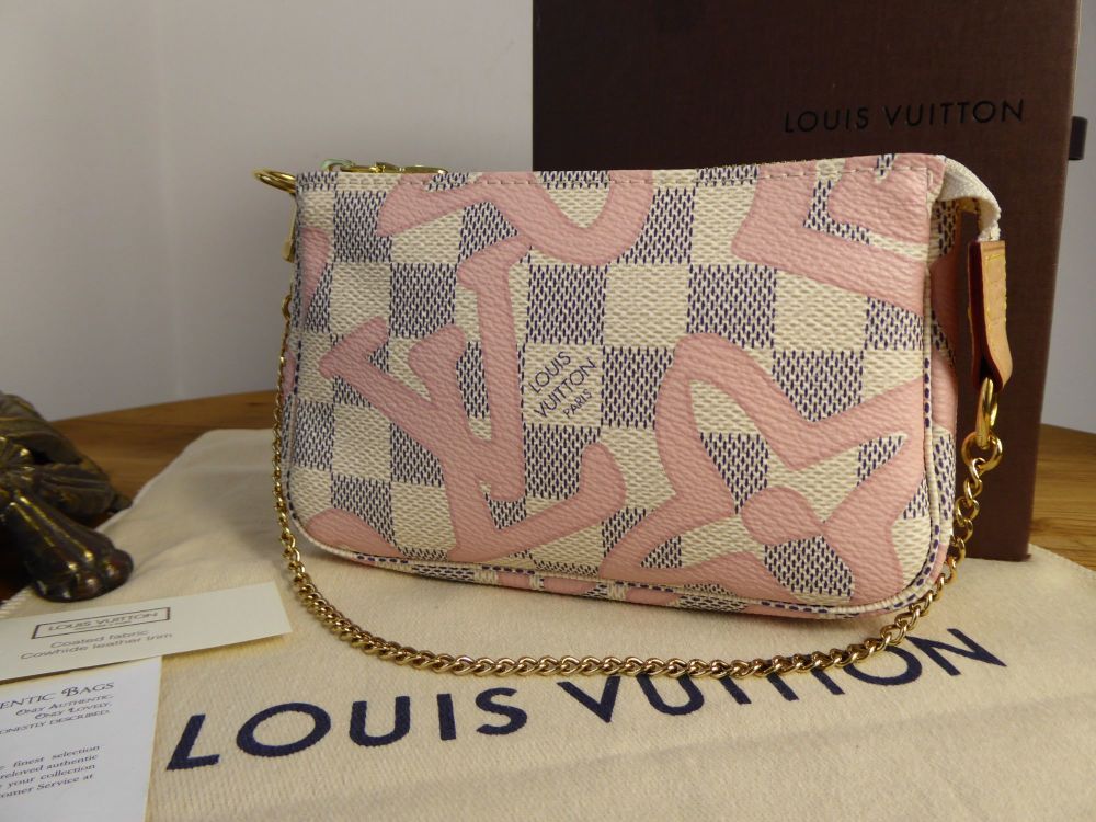 Louis Vuitton Limited Edition Mini Pochette in Damier Azur Rose