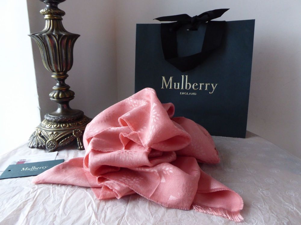 Mulberry Tree Rectangular Scarf in Macaroon Pink Silk Cotton Mix
