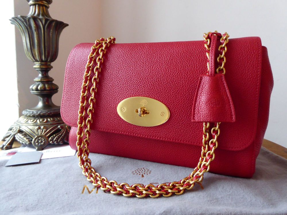 Mulberry Medium Lily in Scarlet Red Small Classic Grain & Felt Liner - SOLD
