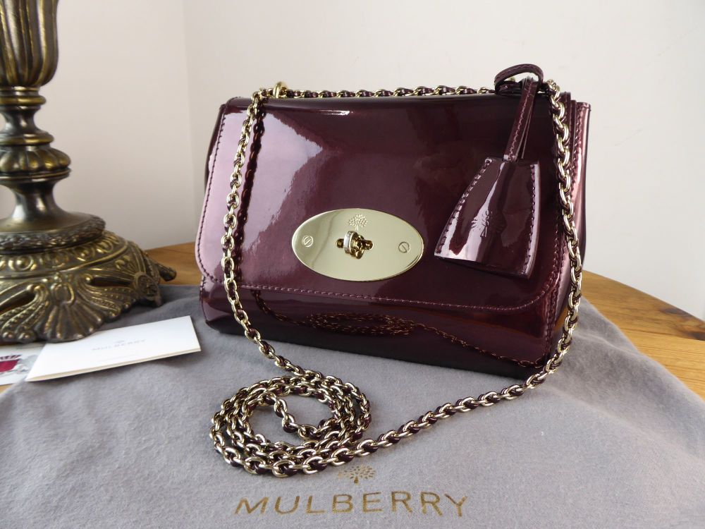 Mulberry Lily Regular in Oxblood Mirror Metallic Leather 