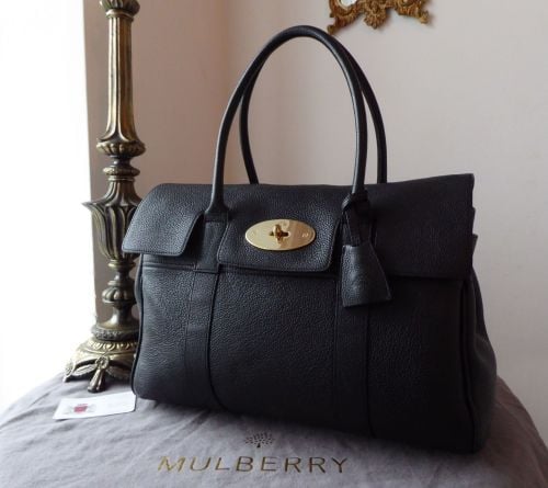 Mulberry Classic Heritage Bayswater in Black Small Classic Grain Leather