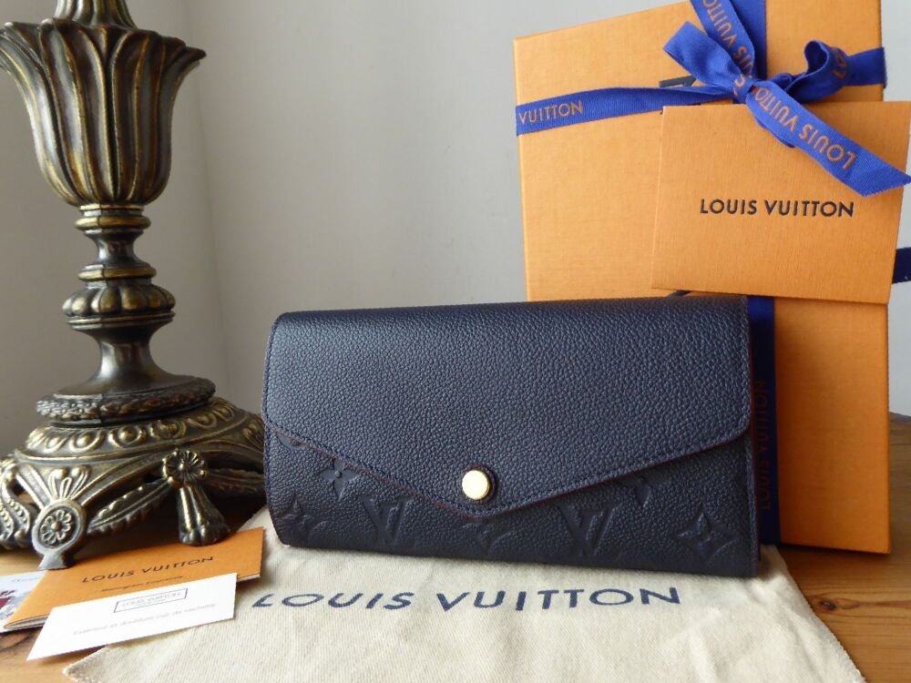 Louis Vuitton Sarah Continental Wallet Purse in Marine Rouge Empreinte