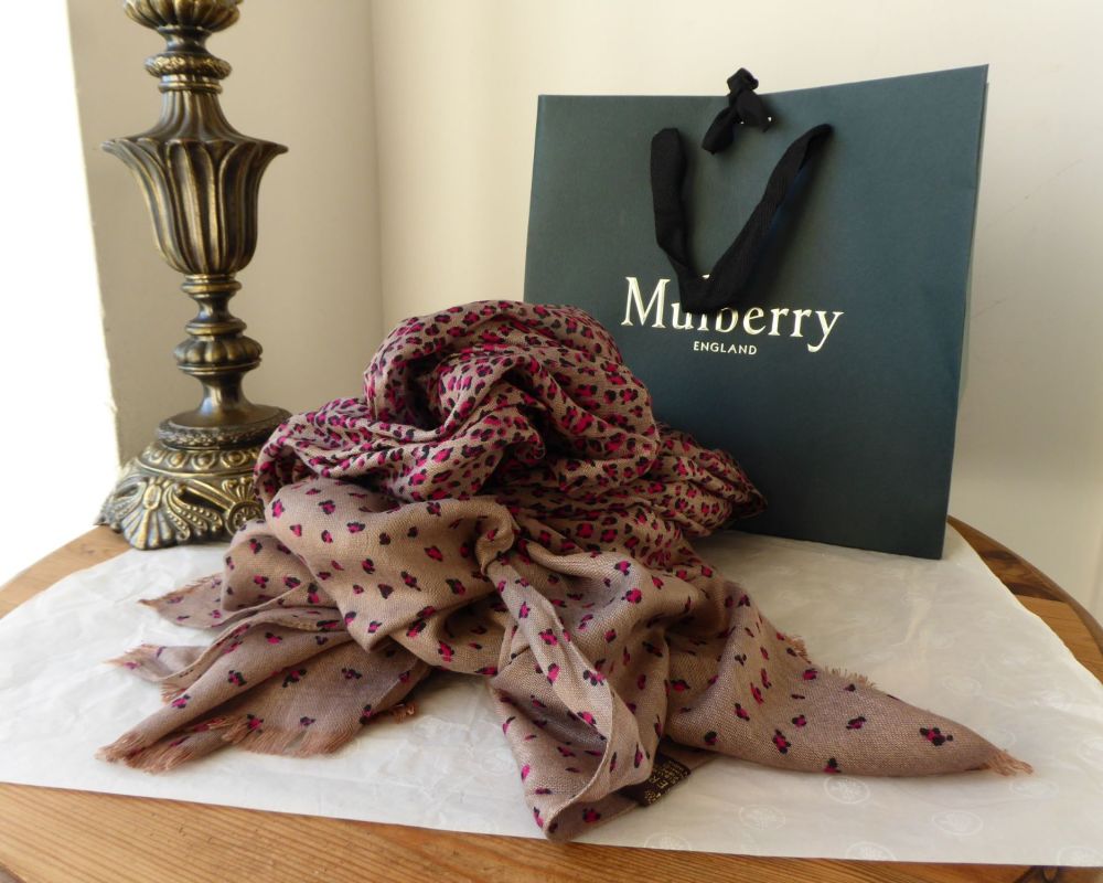Mulberry XL Wrap in Foxglove Birdnest Mini Leopard Degrade Printed Wrap - A