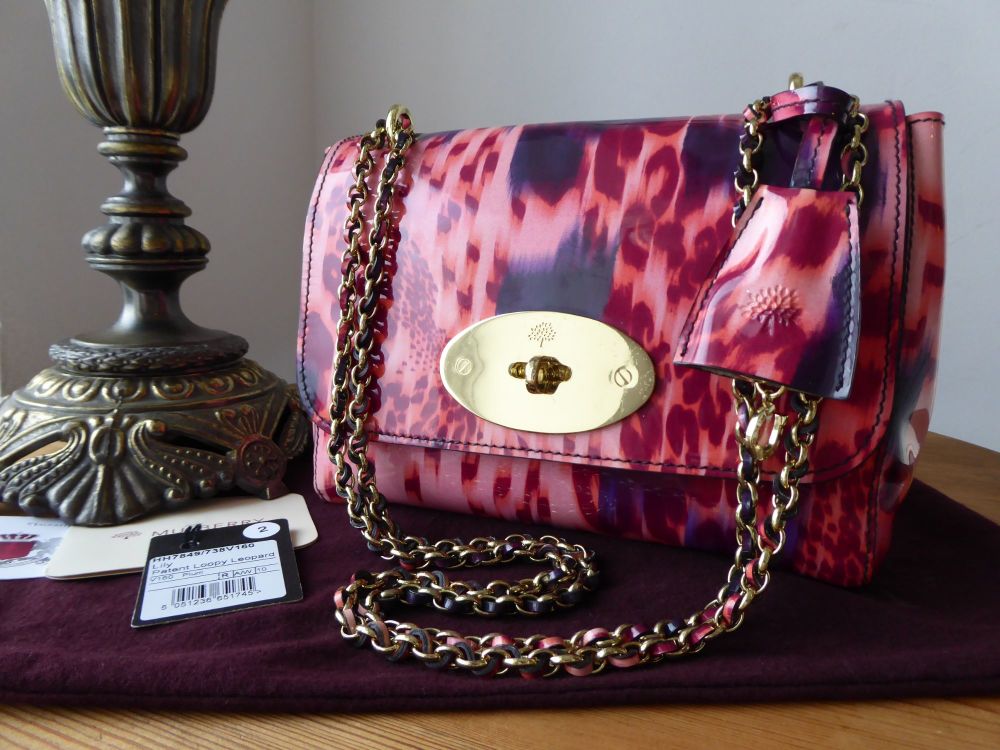 Mulberry Regular Lily in Plum Loopy Leopard Patent Leather - SOLD