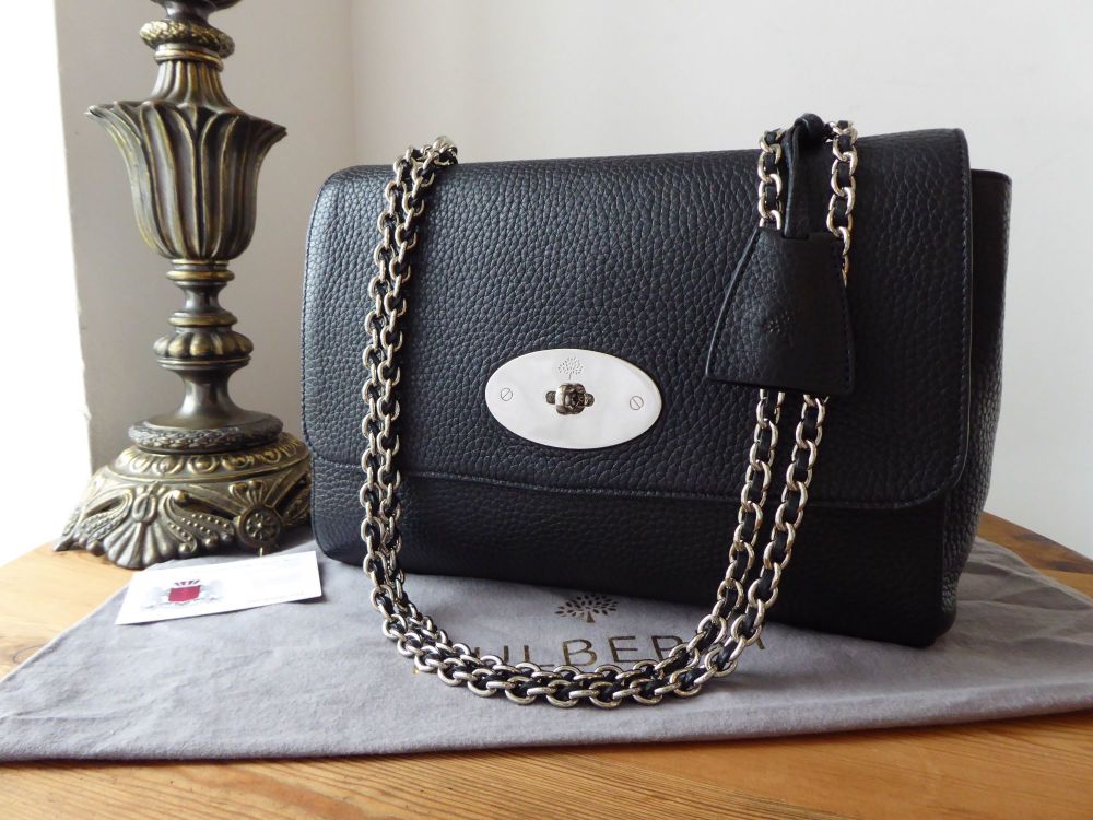 Mulberry Lily Medium in Black Soft Grain Leather with Silver Nickel Hardware - SOLD