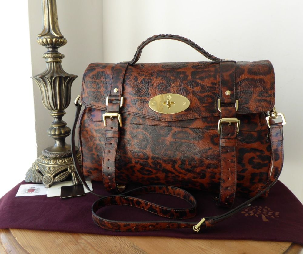 Mulberry Oversized Alexa in Shiny Oak Leopard Print Leather