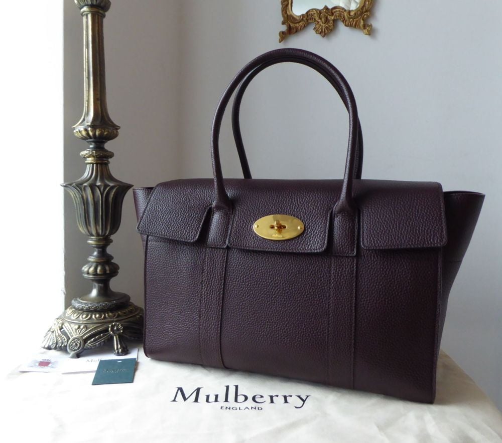 Mulberry Bayswater in Oxblood Small Classic Grain Leather with Felt Liner