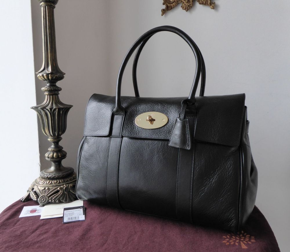 Mulberry Classic Heritage Bayswater in Black Soft Spongy Leather with Gold Hardware - SOLD
