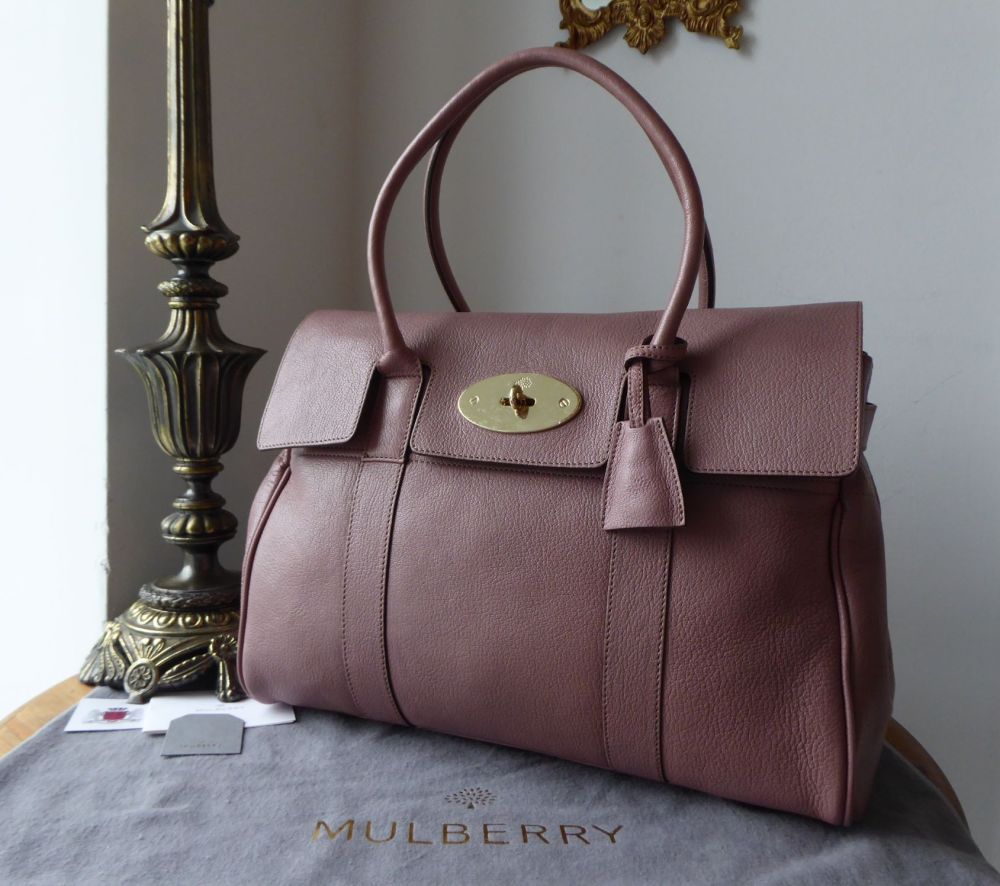 Mulberry Classic Heritage Bayswater in Dark Blush Glossy Goat Leather
