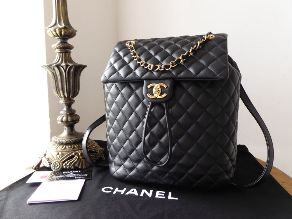 Chanel Mini Urban Spirit Backpack Black Caviar Gold Hardware