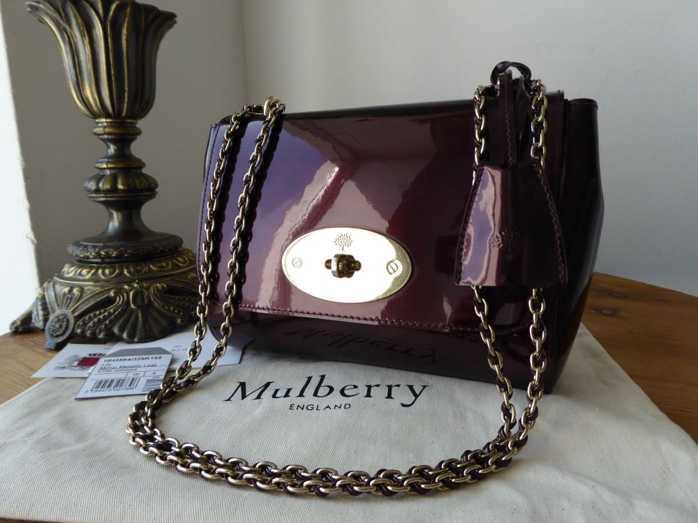 Mulberry Regular Lily in Oxblood Mirror Metallic Leather - SOLD