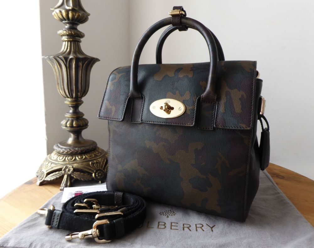 Mulberry Cara Delevingne Mini Backpack in Khaki Green Camo Printed Goat - SOLD