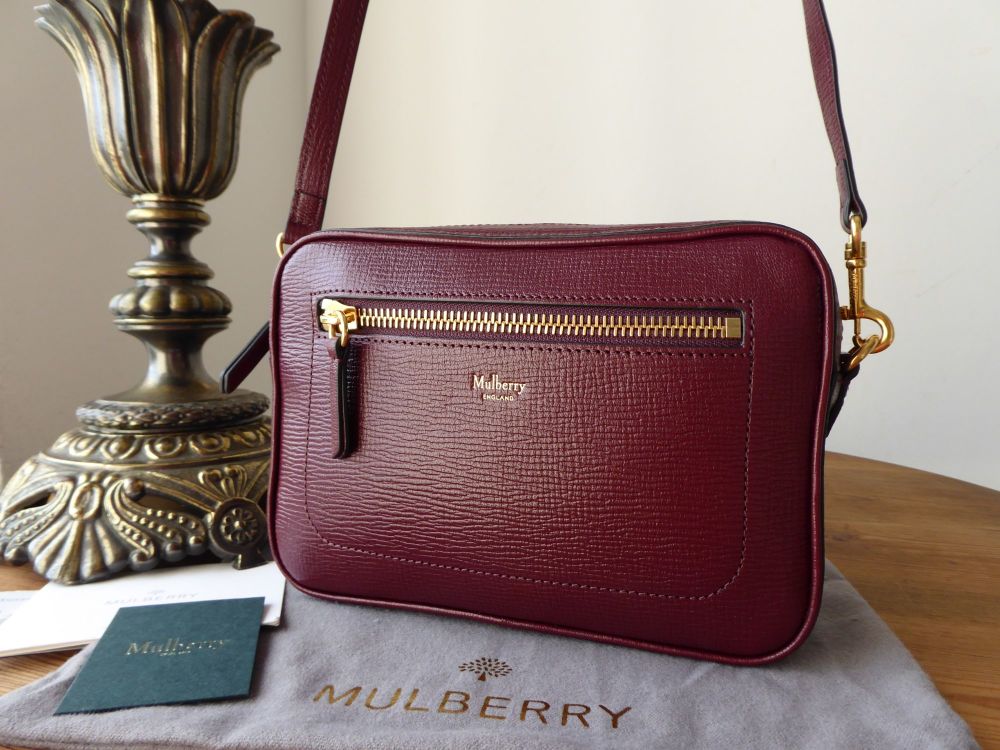 Mulberry Camera Bag in Burgundy Printed Goat  - As New*