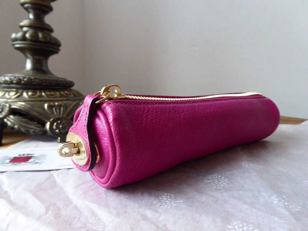 Mulberry Locked Zipped Make Up Tube Case in Mulberry Pink Glossy Goat - SOLD