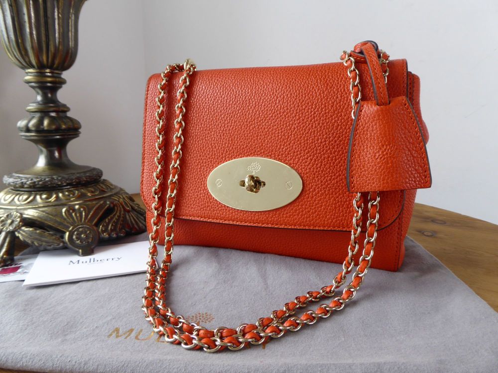 Mulberry Regular Lily in Mandarin Orange Small Classic Grain with Felt Liner - SOLD