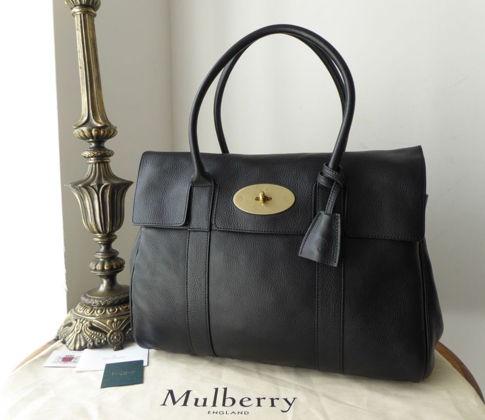 Mulberry Classic Heritage Bayswater in Black Natural Vegetable Tanned Leath