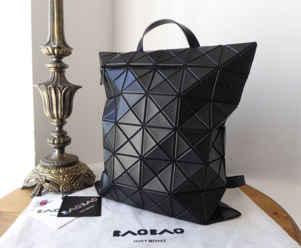 Bao Bao Issey Miyake North South Flat Pack Large Backpack in Matte Black
