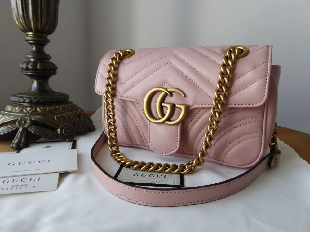 Gucci GG Marmont Mini Flap in Light Pink Matelassé Quilted Calfskin - SOLD