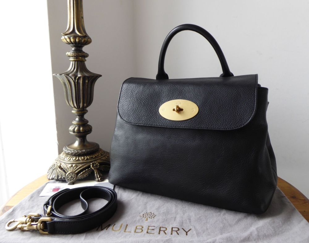 Mulberry Dorothy Satchel in Black Natural Vegetable Tanned Leather