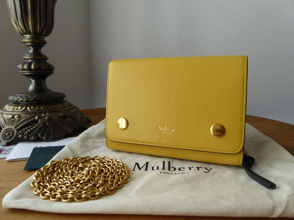 Mulberry Clifton Wallet on Chain Shoulder Clutch in Multicolour Sunflower, 