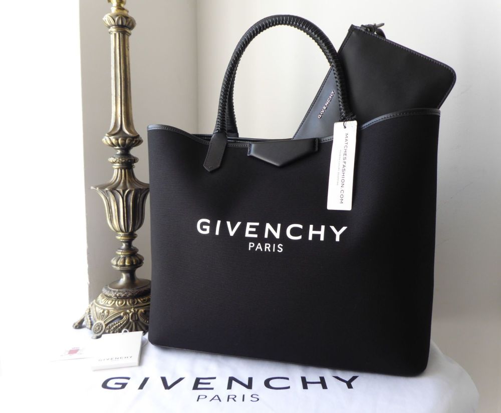 Givenchy Large Logo Printed Antigona Shopping Tote in Black Canvas ...