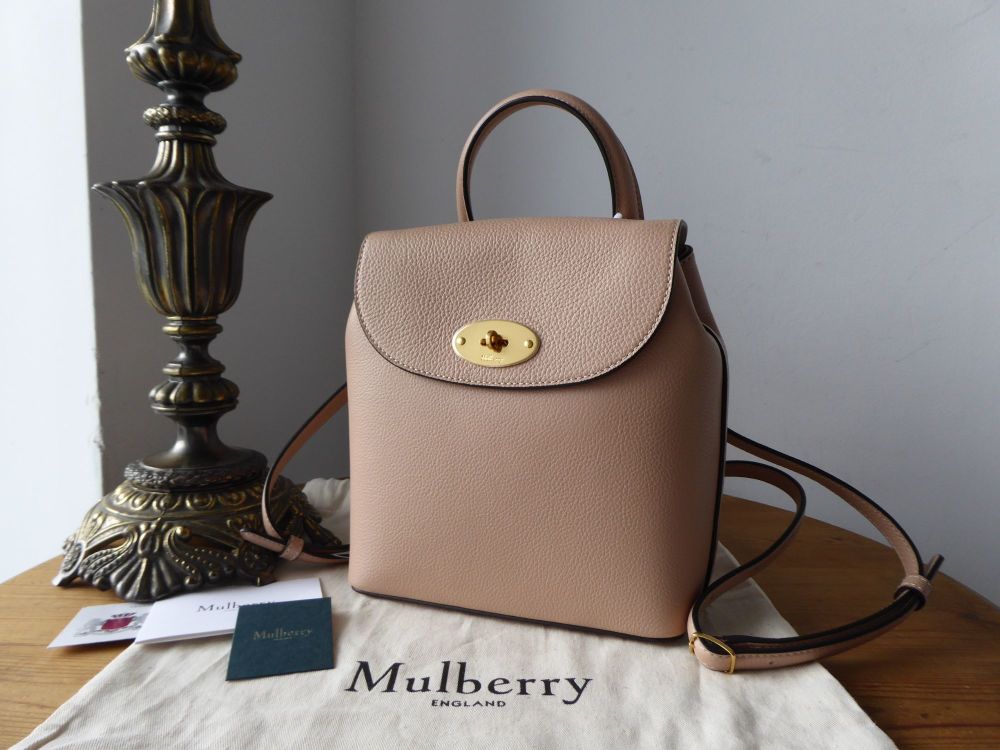 Mulberry Mini Bayswater Backpack in Rosewater Small Classic Grain with Felt