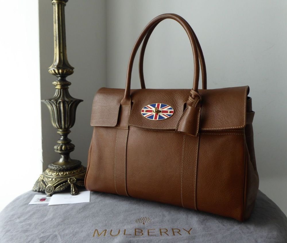 Mulberry Union Jack Classic Heritage Bayswater in Oak Natural Vegetable Tan