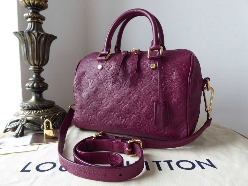 Louis Vuitton Purple Monogram Empreinte Speedy Bandoulière 25 w/ Strap